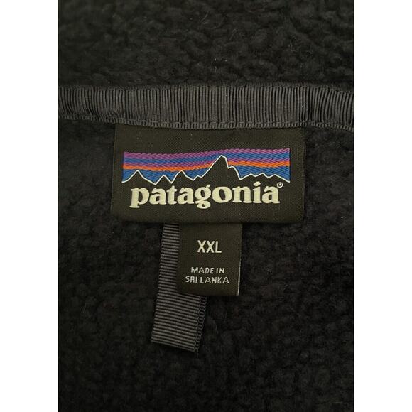 Patagonia Mens Size XXL Retro Pile Fleece Jacket Full Zip Navy Blue Style 22800 - Picture 6 of 6